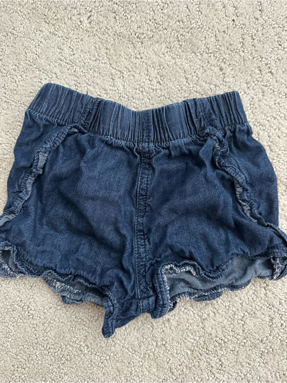 Garanimals Dark Blue Denim Ruffle-Edge Shorts